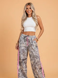 PRETTY BASH Camo Woodland Wide Leg Sweatpants