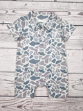 Baby Boy Gray Camouflage Romper