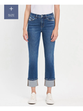 VERVET Plus Size High Rise Cuffed Slim Straight Jeans
