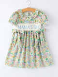 "Mama's Girl" Embroidered Smocked Girls' Dress