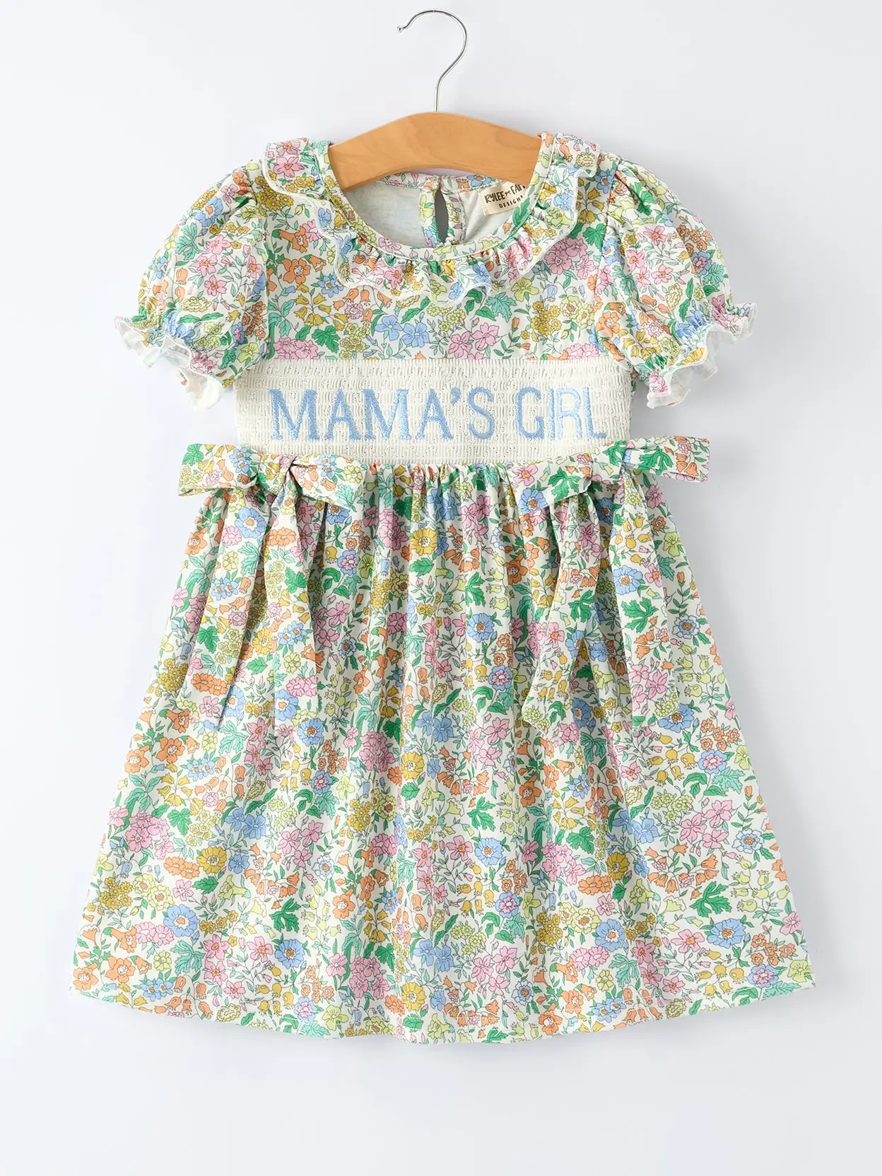 "Mama's Girl" Embroidered Smocked Girls' Dress