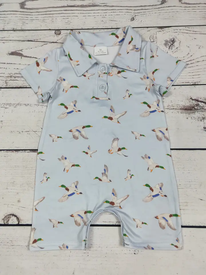 Duck Printed Baby Boy Romper