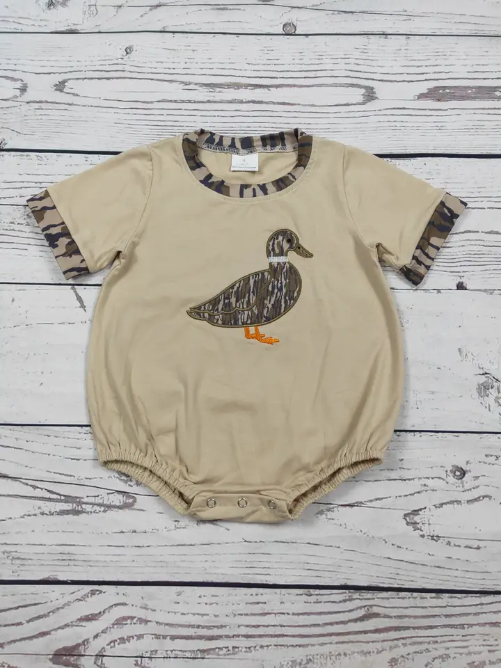 Baby Boy Camouflage Duck Appliqué Bubble