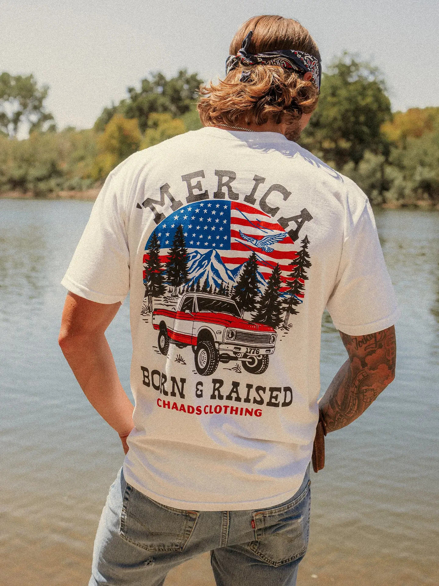 Born & Raised 'merica T-Shirt - White | The Brave Ones